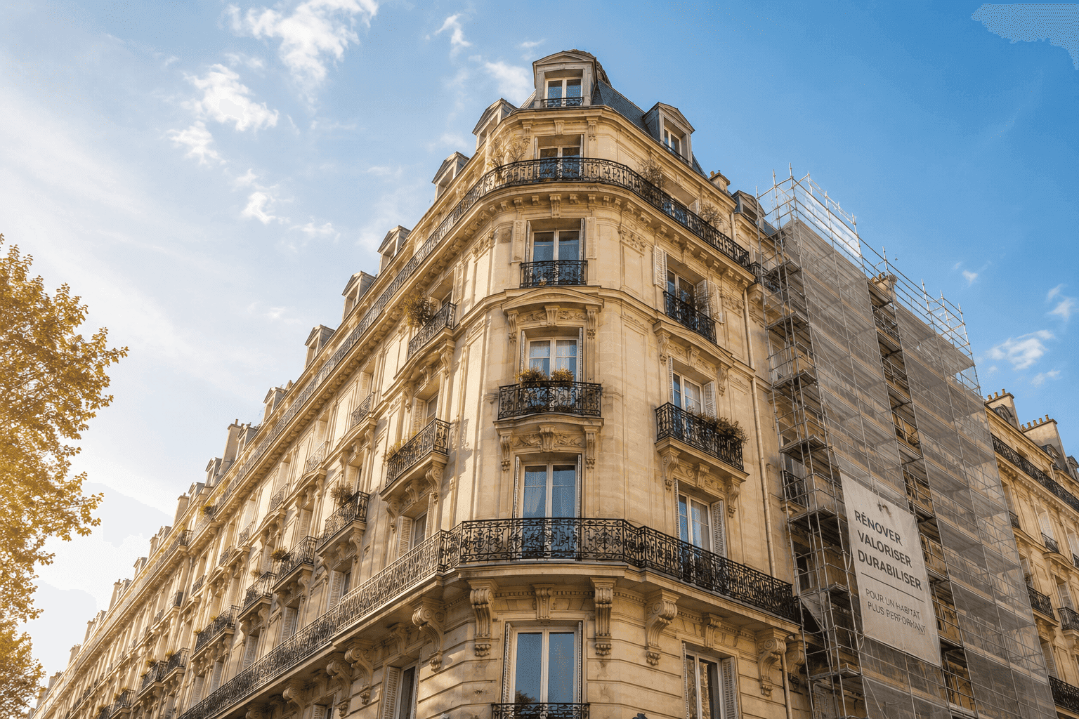 Paris building under renovation illustrating the 2026 Housing Recovery bill